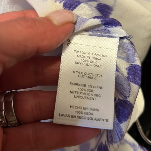 Equipment Femme Purple & White Silk Sleeveless Top-XS/TP*** see measurem… - Picture 6 of 7